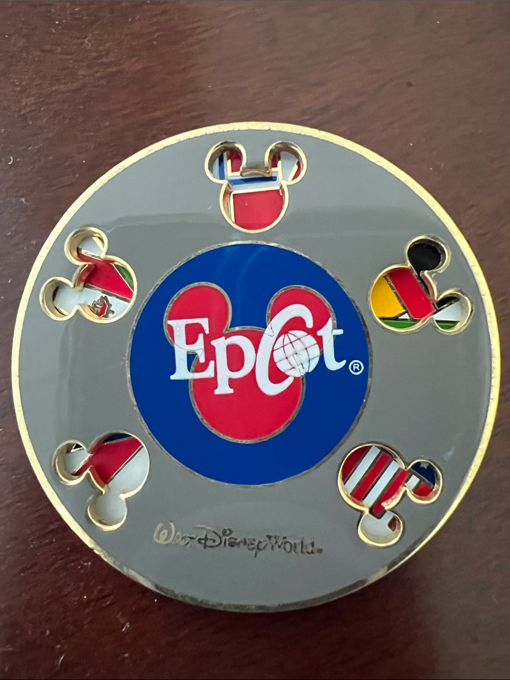 Disney Epcot Spinning flag pin